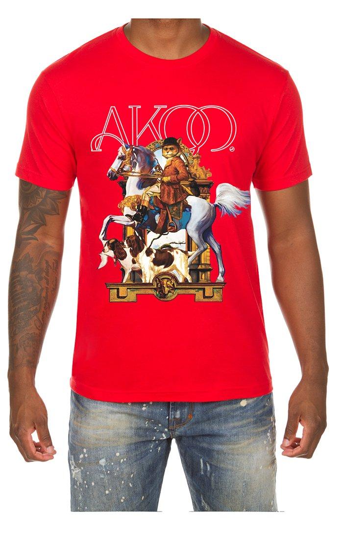 AKOO Men's Hunter Short Sleeve Knit Tee - Red - RED